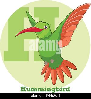 ABC Cartoon Hummingbird Illustrazione Vettoriale