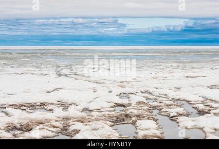 Congelati Lago Winnipeg Foto Stock