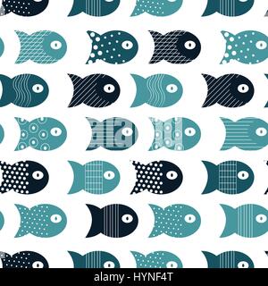 Pesce modello senza giunture per tessuto design tessile, cuscini, sfondi,stoffa,borse,carta scrapbook. Illustrazione Vettoriale