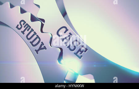 Caso di studio - Meccanismo di ruote dentate metalliche. 3D. Foto Stock