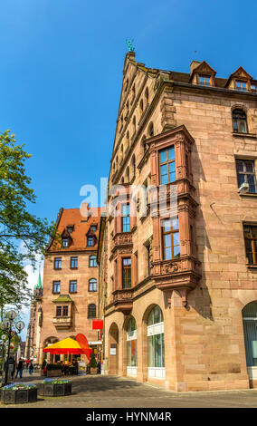 Edifici nel centro della città di Norimberga - Germania Foto Stock