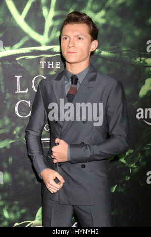 Hollywood, California, USA. 05 apr, 2017. Tom Holland presso il Los Angeles Premiere di James Gray è la città perduta di Z su Aprile 5, 2017 in Hollywood, la California. Credito: David Edwards/media/punzone Alamy Live News Foto Stock