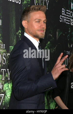 Hollywood, California, USA. 05 apr, 2017. Charlie Hunnam presso il Los Angeles Premiere di James Gray è la città perduta di Z su Aprile 5, 2017 in Hollywood, la California. Credito: David Edwards/media/punzone Alamy Live News Foto Stock