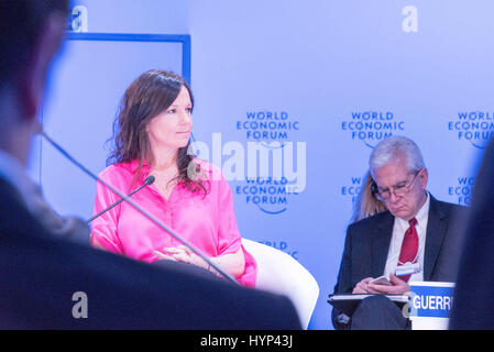 Buenos Aires, Argentina. 6 apr, 2017. 6 aprile 2017 - Buenos Aires, Argentina - Carolina Stanley, Ministro dello Sviluppo Sociale dell'Argentina durante il 2017 Forum Economico Mondiale in America Latina 2017 Credit: Maximiliano Javier Ramos/ZUMA filo/Alamy Live News Foto Stock