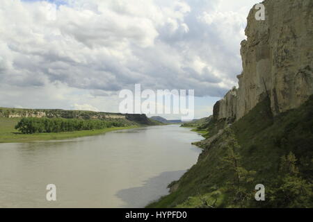 Bianche Scogliere regione del Fiume Missouri Breaks monumento nazionale, Montana, USA Foto Stock