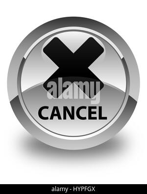 Annulla isolato su bianco lucido pulsante rotondo illustrazione astratta Foto Stock