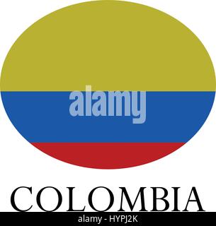 Colombia bandiera illustrato su sfondo bianco in vettore Illustrazione Vettoriale