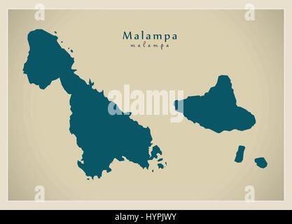 Mappa moderno - Malampa VU Illustrazione Vettoriale