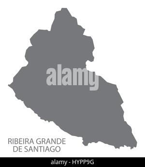 Ribeira Grande De Santiago Capo Verde comune mappa illustrazione grigio silhouette Illustrazione Vettoriale