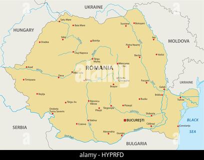 Mappa di Romania Illustrazione Vettoriale