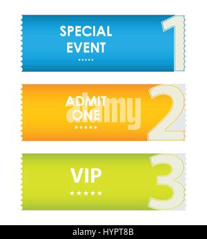 Offerte moderno modello ticket e Ticket per eventi, ammettere uno Illustrazione Vettoriale