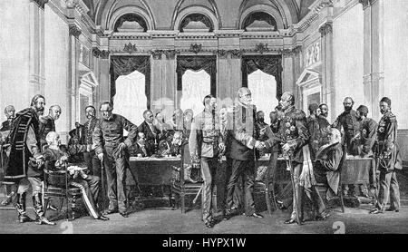 Il Congresso di Berlino, incontro finale presso la Cancelleria del Reich il 13 Luglio 1878 Foto Stock