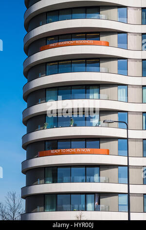 Riverwalk edifici di appartamenti, Pimlico, London, England, Regno Unito Foto Stock