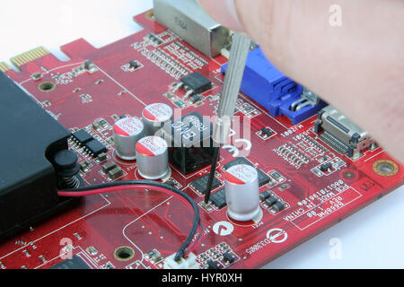 Componente del computer. Computer graphic card. Foto Stock