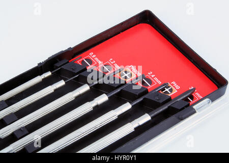 Cacciavite piccolo set. Foto Stock