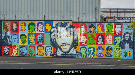 Murales a Belfast vicino a cadute e Shankill Road, Irlanda del Nord Foto Stock