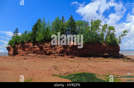 Vista in testa Burncoat Parco sulla Baia di Fundy in Nova Scotia. Dove i più grandi maree del mondo sono riportati. Foto Stock