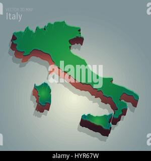 Vettore 3d illustrazione mappa di Italia Illustrazione Vettoriale