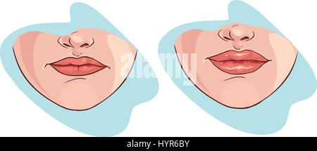 Blue backround illustrazione vettoriale di un riempitivo a labbro Illustrazione Vettoriale