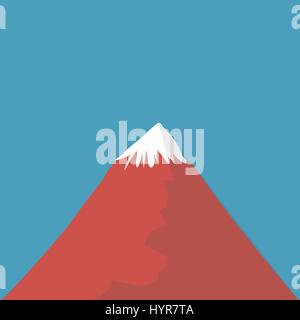 Illustrazione Vettoriale lunga ombra icona piana del monte Fuji Illustrazione Vettoriale