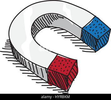Doodle stile illustrazione del magnete in formato vettoriale Illustrazione Vettoriale