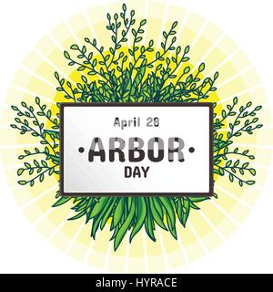 Arbor Day, scheda del vettore o il modello di pagina di intestazione. Illustrazione Vettoriale