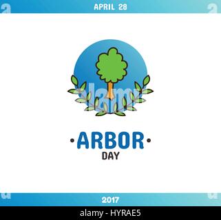 Arbor Day, scheda del vettore o il modello di pagina di intestazione. Illustrazione Vettoriale