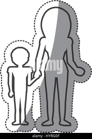 Delineate la gente di unità della famiglia illustrazione vettoriale EPS 10 Illustrazione Vettoriale
