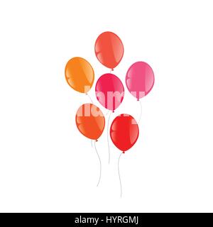 Palloncini su sfondo bianco Illustrazione Vettoriale