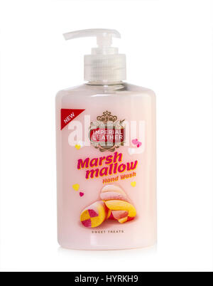 Cussons pelle imperiale Marsh Mallow lavare a mano su sfondo bianco Foto Stock