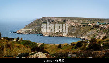 Fomm ir-Rih costa e bay a nord di Malta Foto Stock