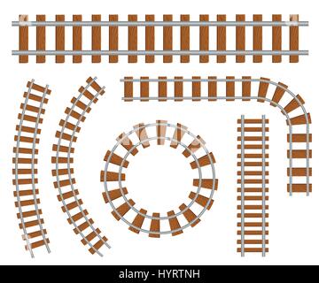 Stazione ferroviaria set top icona per interni design piatto stile illustrazione vettoriale. Illustrazione Vettoriale