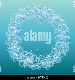 Sapone trasparente o bolle di acqua sullo sfondo Illustrazione Vettoriale