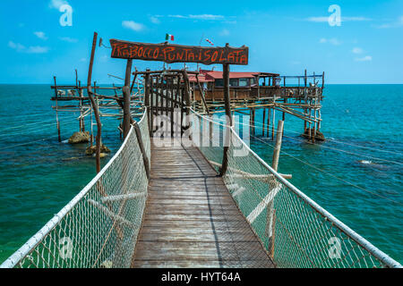 Costa dei Trabocchi, provincia di Chieti, Abruzzo (Italia) Foto Stock