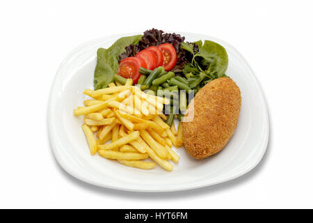 Scaloppina di pollo con verdure e guarnire Foto Stock