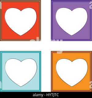 Colorato vettore 3D del cuore di telai per raccogliere immagine su sfondo bianco Illustrazione Vettoriale