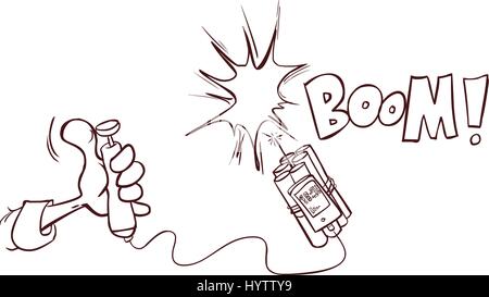 Boom di dinamite. Fumetto esplosione Illustrazione Vettoriale