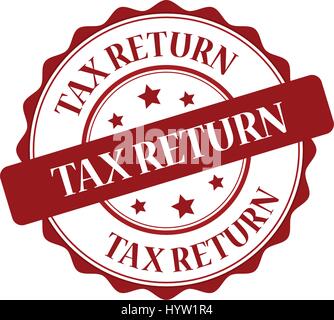 Ritorno fiscale francobollo rosso illustrazione Illustrazione Vettoriale