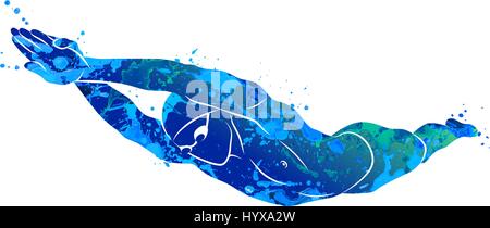 Il logo di nuoto sport Illustrazione Vettoriale