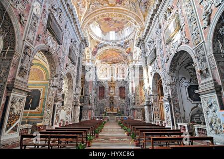 Interno della chiesa barocca Chiesa di Santa Caterina a Palermo Italia. Foto Stock