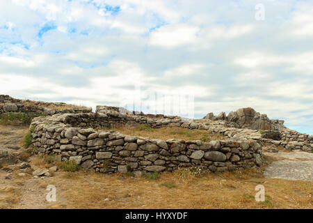 Anello celtico in Castro de Barona, un fort situato in A Coruña, Galizia, Spagna. Foto Stock