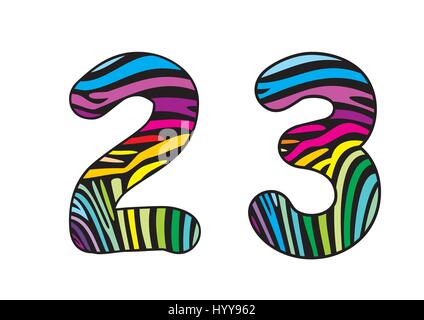 Interfaccia di sfondo a forma di zebra numero due e albero Illustrazione Vettoriale