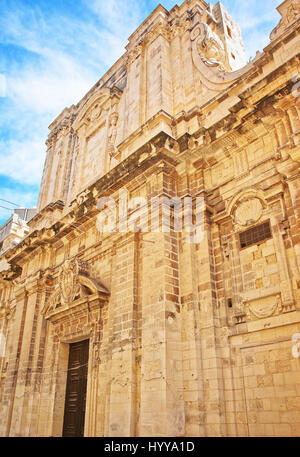 Nostra Signora delle Vittorie Cappella nel centro della città vecchia di La Valletta, Malta Foto Stock