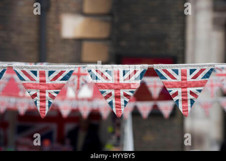 Vintage union jack bunting. Londra Foto Stock