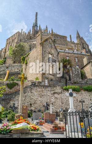 Vista panoramica nel mese Saint Michel, in Normandia, Francia, possono-04-2016 Foto Stock