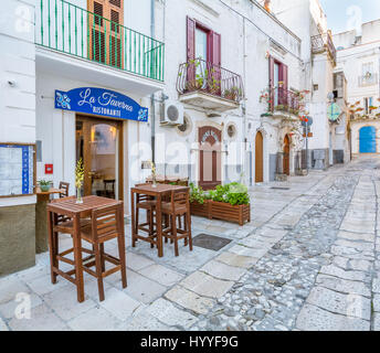 Scenic pomeriggio vista a Peschici, provincia di Foggia, Puglia, Italia Foto Stock