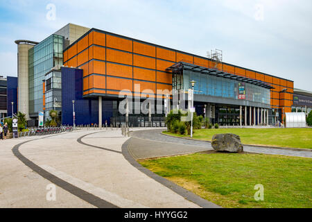 Il SSE Arena (ex Odyssey Arena), Titanic Quarter, Belfast, County Antrim, Irlanda del Nord, Regno Unito Foto Stock