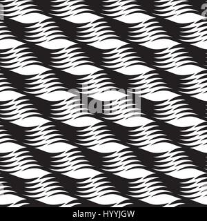 Geometrico ornamento striato. Monocromatico di onde lineari Illustrazione Vettoriale