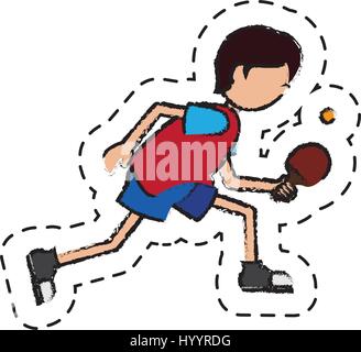 Ping pong player avatar illustrazione vettoriale design Illustrazione Vettoriale