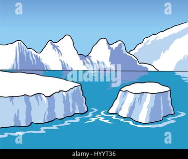 Iceberg. illustrazione vettoriale. Illustrazione Vettoriale